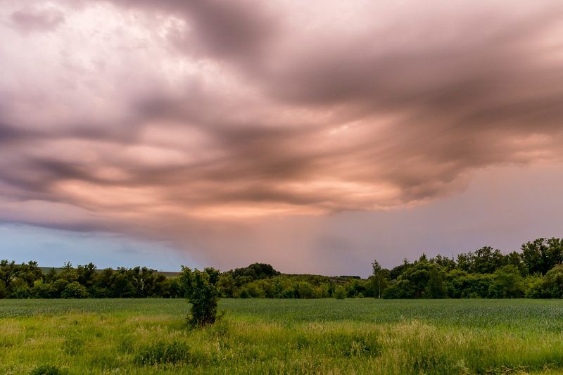 пейзаж, рассвет, весна, май, гроза Предрассветная гроза фото превью