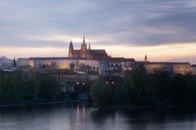 прага, вечер, башни, храм, европа, город, prague, чехия, europe, czech republic, cityscape, city, prague castle, крепость, fortress Prague Castlephoto preview