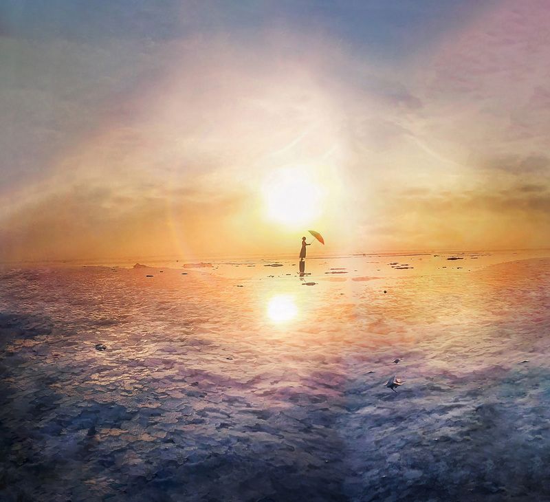 озеро,отражение,природа Остров акварельного озераphoto preview