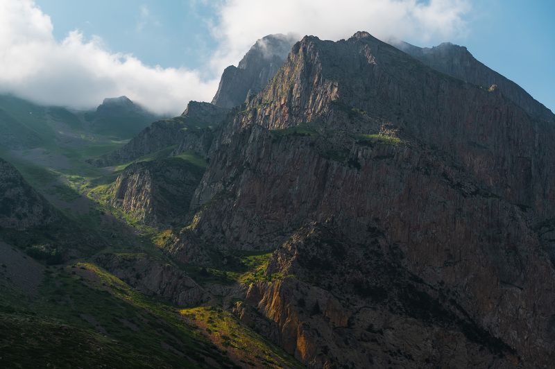 mountains sky clouds plateau range landscape spring rock caucasus Highland.photo preview