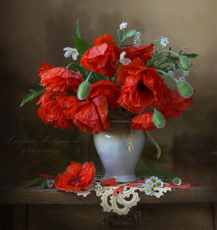 художественное фото,натюрморт,букет с цветами,с маками. Чудо маки.photo preview