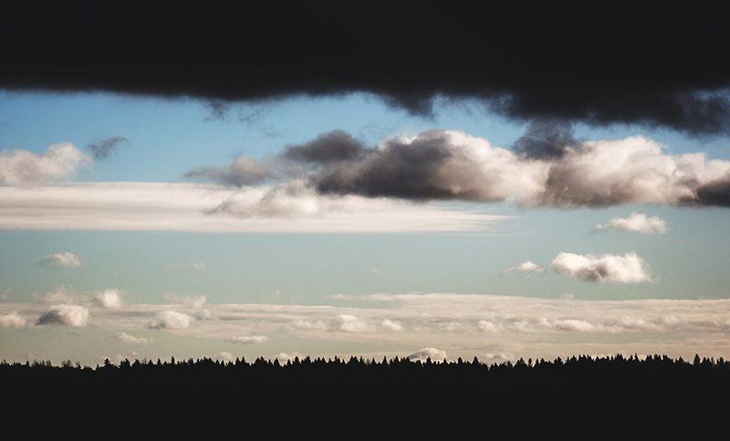 Black, Sky, Trees, Горизонт, Деревья, Небо, Облака, Пейзаж, Фон, Чёрный ***photo preview