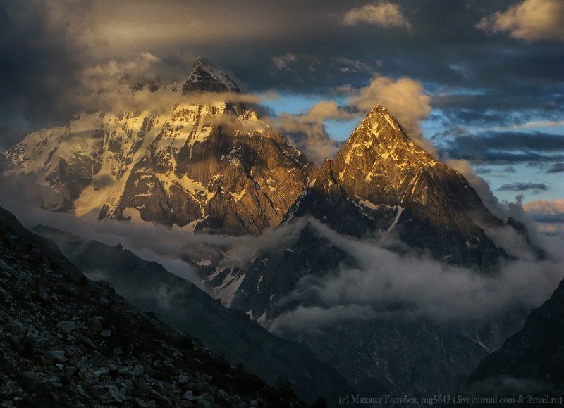 Горы, Закат, Кавказ, Сванетия, Свет, Ушба Феерия закатной Ушбыphoto preview