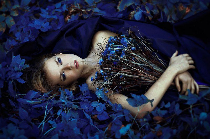 50mm, Art, Blue, Fine art, Flowers, Girl, Moscow, Nikon d90, Portrait, Russia Azurephoto preview
