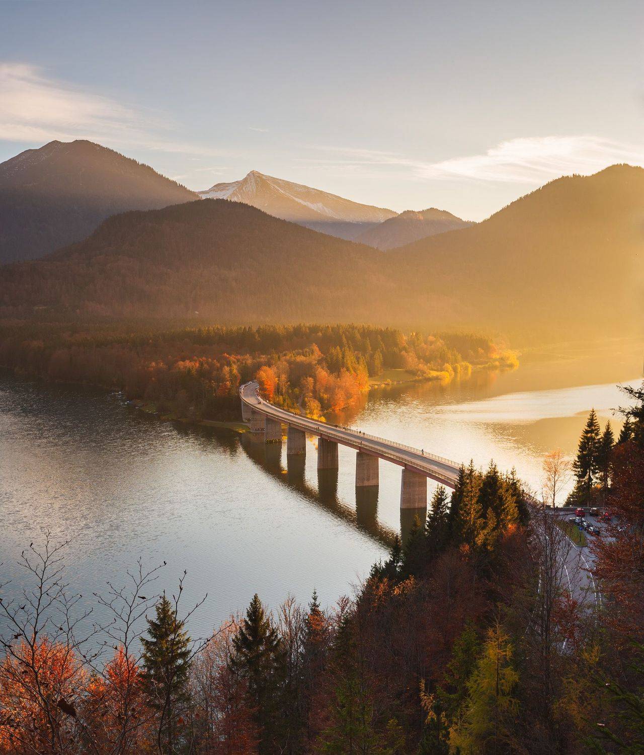 Закат на озере Сильвенштайн.. Автор: Геннадий Финенко германия, бавария, озеро, горы, закат, сильвенштайн, Геннадий Финенко