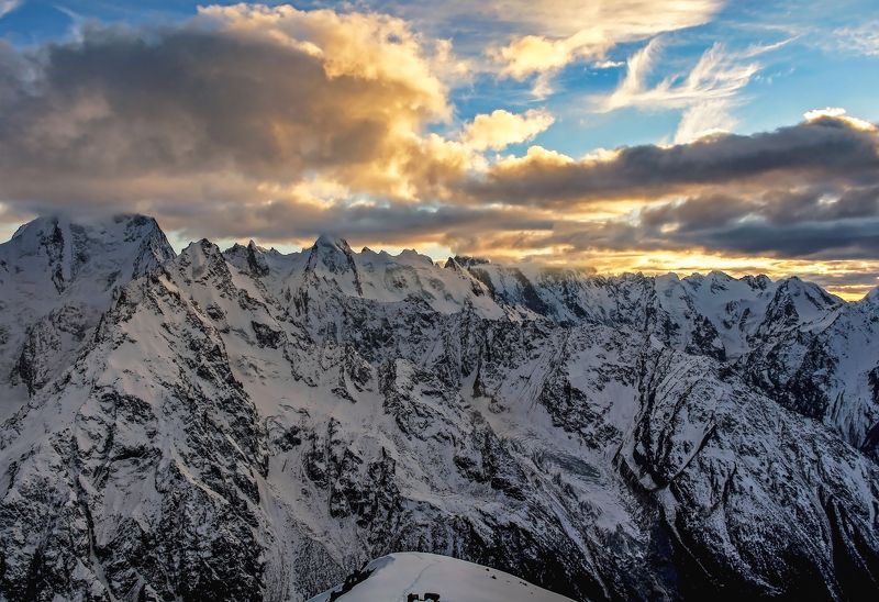 альпинизм, кавказ,закат на закате...photo preview