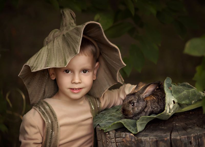 детство кролик деревня листва canon 70-200 Лесовичокphoto preview