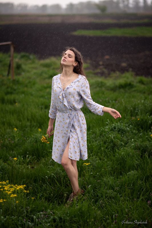 rain, beauty, green, portrait, girl At last...photo preview