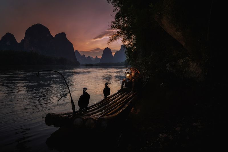 fisherman, china, yangshuo, cormorant A cormorant fishermanphoto preview