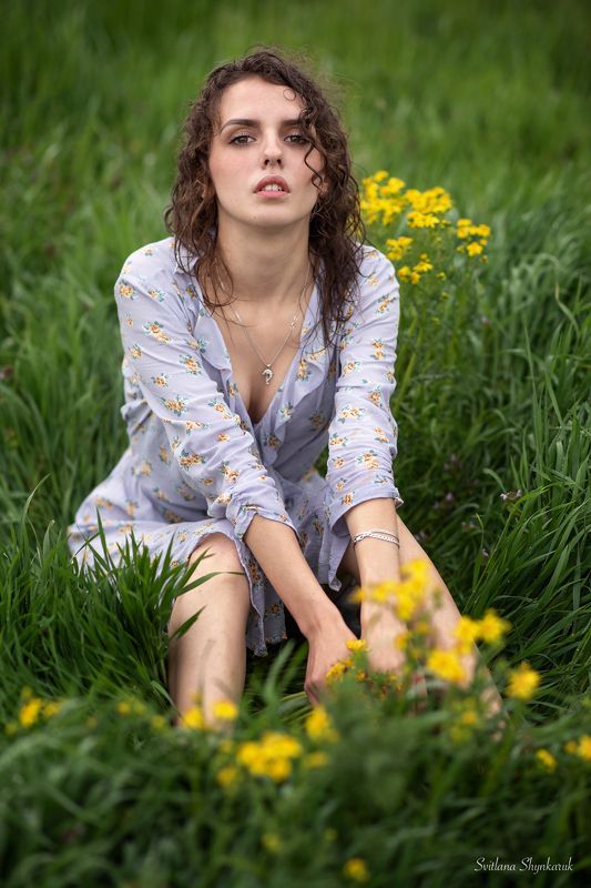 grass, green, sensual, girl, portrait, beauty, rural Grass after rainphoto preview