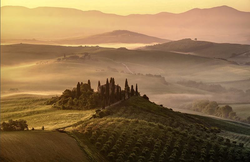 #tuscany, #late, afternoon, #landscape, #nature Early morning Tuscany viewphoto preview
