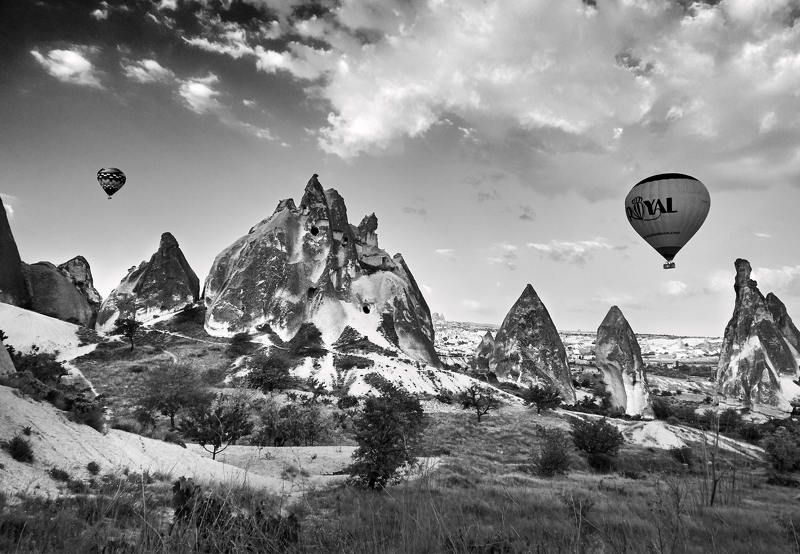 каппадокия, пейзаж, чб Каппадокияphoto preview