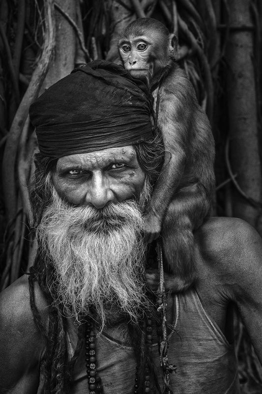 sadhu baba, the holy men, varanasi, india Good Friendphoto preview