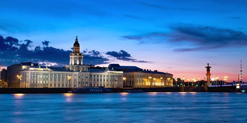 город, ночь, архитектура, город, небо Белая ночь с видом на Кунсткамеруphoto preview