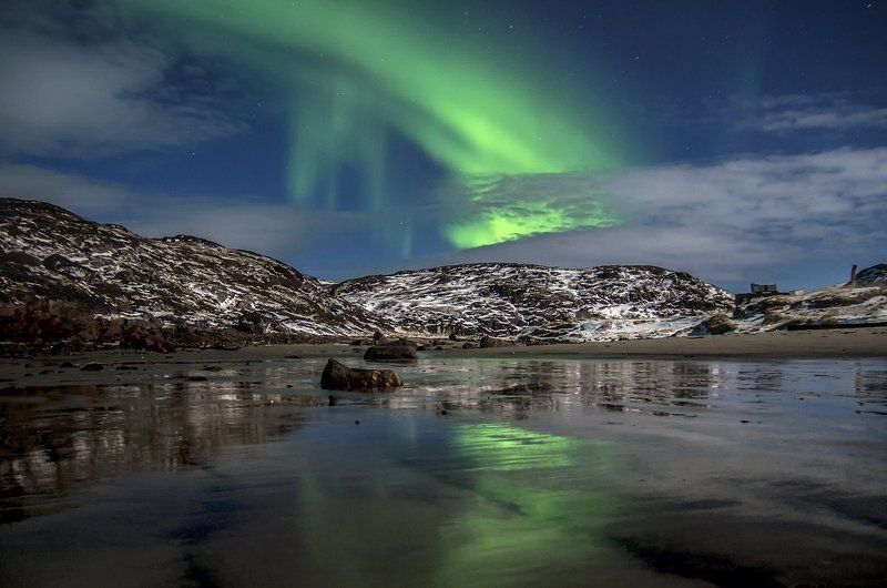 Баренцево море берег, Кольский полуостров полнолуние, Север В полнолуние...photo preview