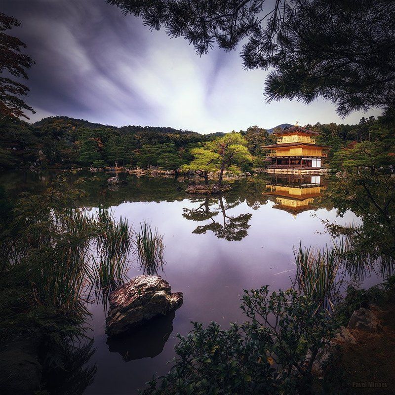 Kinkaku-ji at rainy dayphoto preview