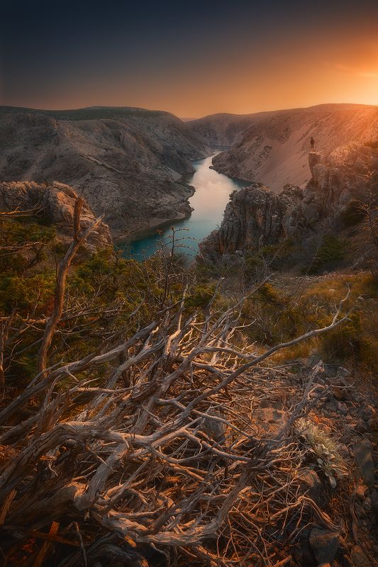 croatia, landscape, sunset, sky, river, rock, tree, summer  zrmanjaphoto preview