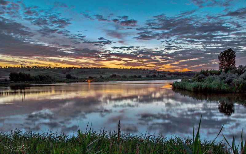 рассвет, утро, небо, облака, отражения, рыбалка Мой костёр в тумане светит...photo preview