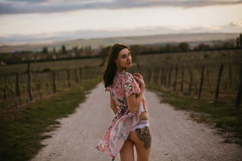 портрет, закат, девушка, тело ***photo preview