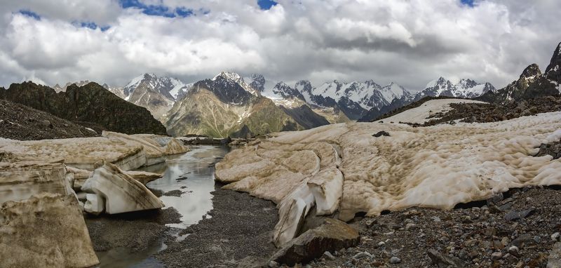 горы, альпинизм, кавказ, ледники в разломах ледника...photo preview