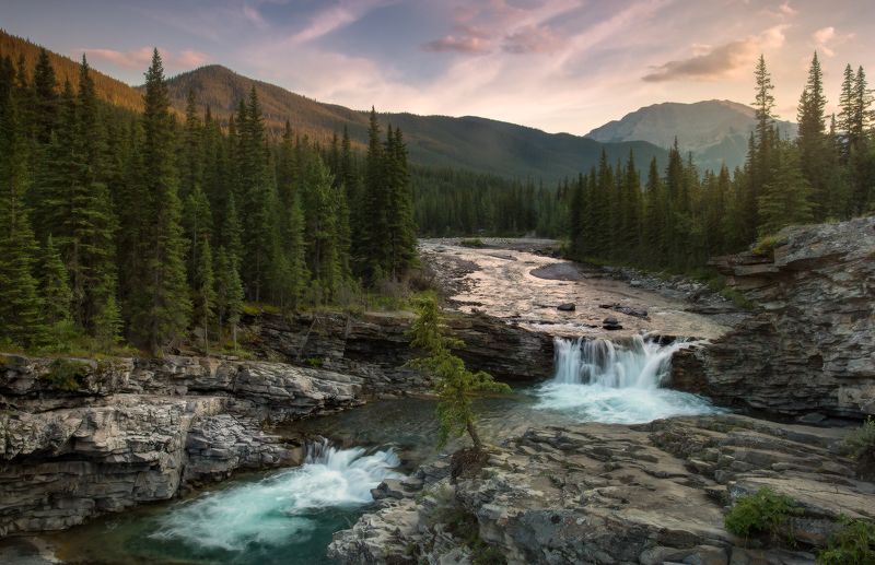 canada, rockies, sheep, river, falls Водопадыphoto preview