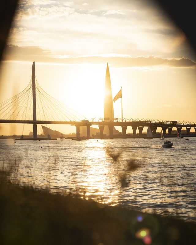 пейзаж, природа, петербург, город, закат, солнце, город Летний Питерphoto preview