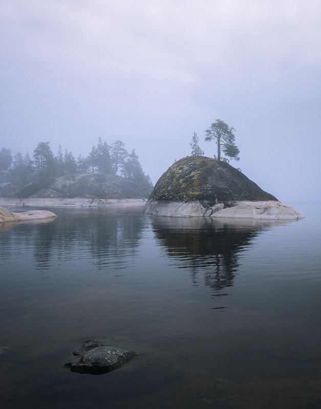 ладожские шхеры, карелия, ладога, ладожское озеро Ладожские шхеры в туманеphoto preview