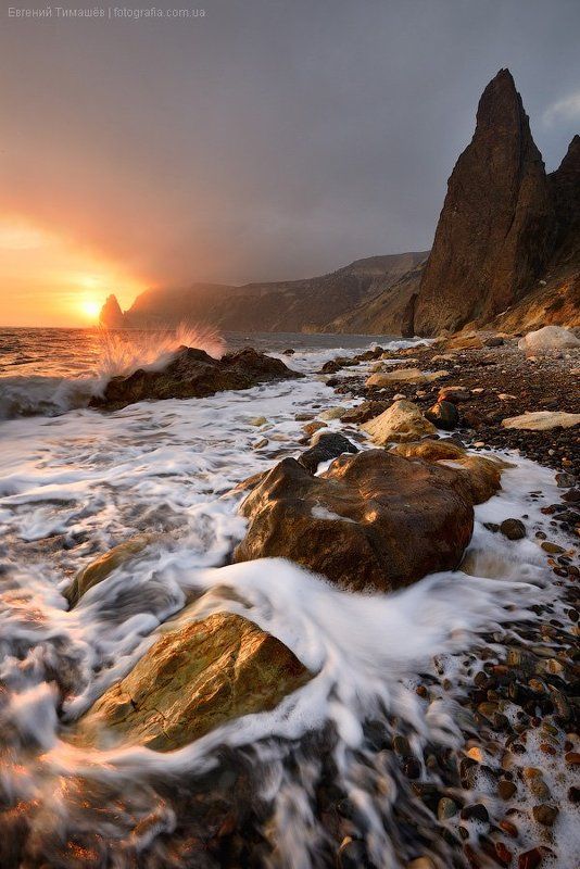 крым, пейзаж, черное море Вечер на Яшмовом пляжеphoto preview