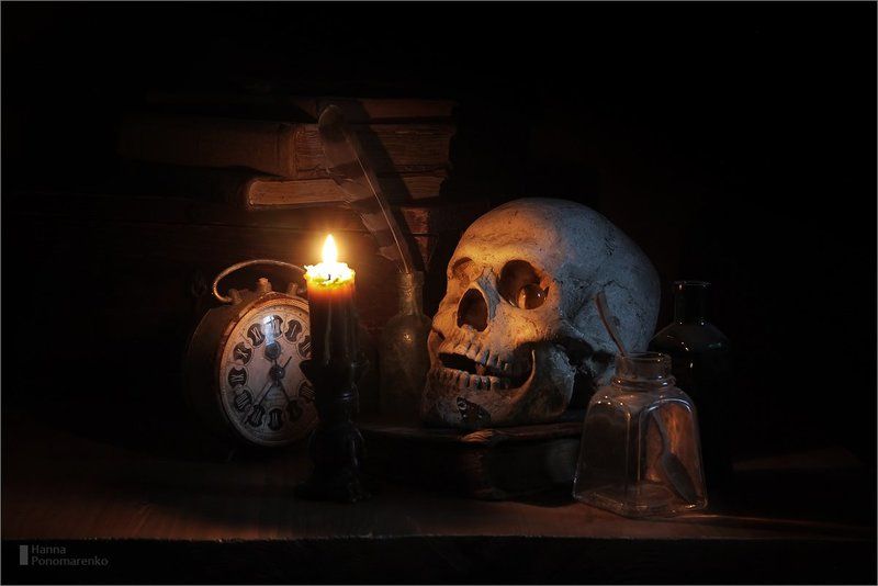 череп, свеча, книга occult knowledge фото превью