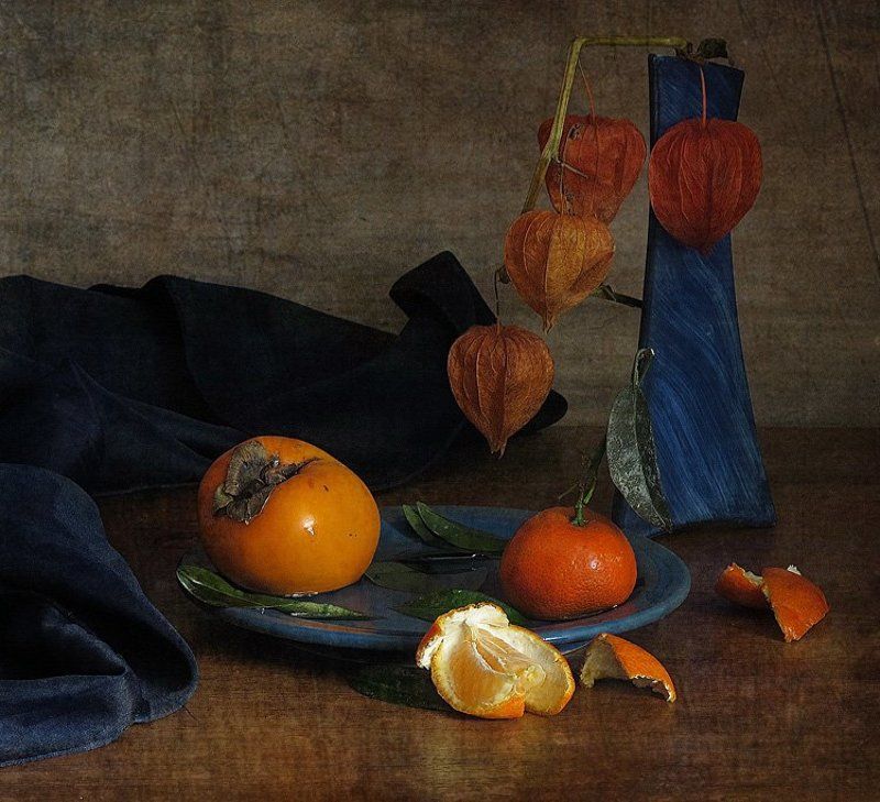 мандарин, натюрморт, осень, физалис, хурма Оранжевая осеньphoto preview