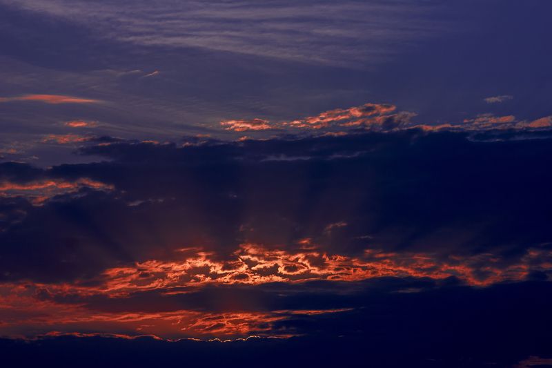 природа, вечер, закат, облака, солнце, лучи солнца Закатphoto preview