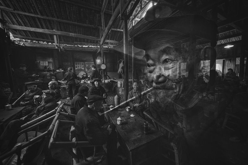 the old teahouse in pengzhen town, chengdu Old Teahousephoto preview