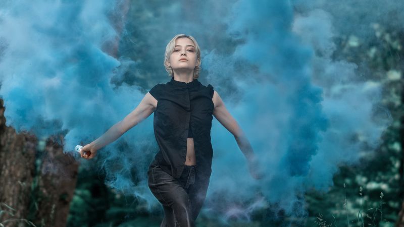 цветной дым, акробатика Дымовые фонтаныphoto preview