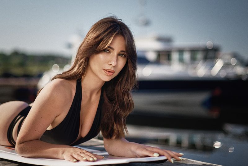 пляж, лето , бикини, модель, яхта Диана фото превью