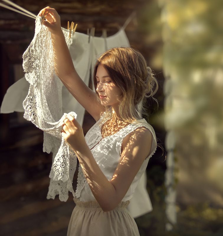солнце лето деревня девушка счастье canon тюль рисунок Лето в деревнеphoto preview