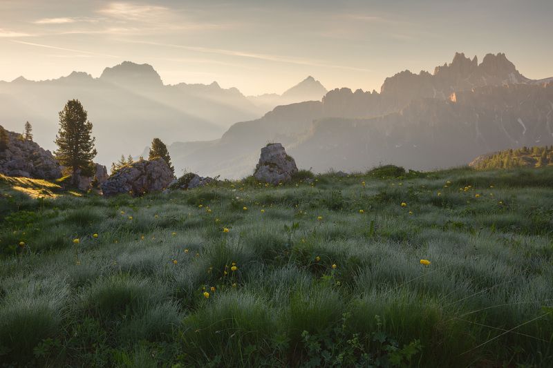 италия, доломиты, горы, облака, восход, природа, landscape, italy, dolomites, golden hour, golden light, sunrise Утро фото превью