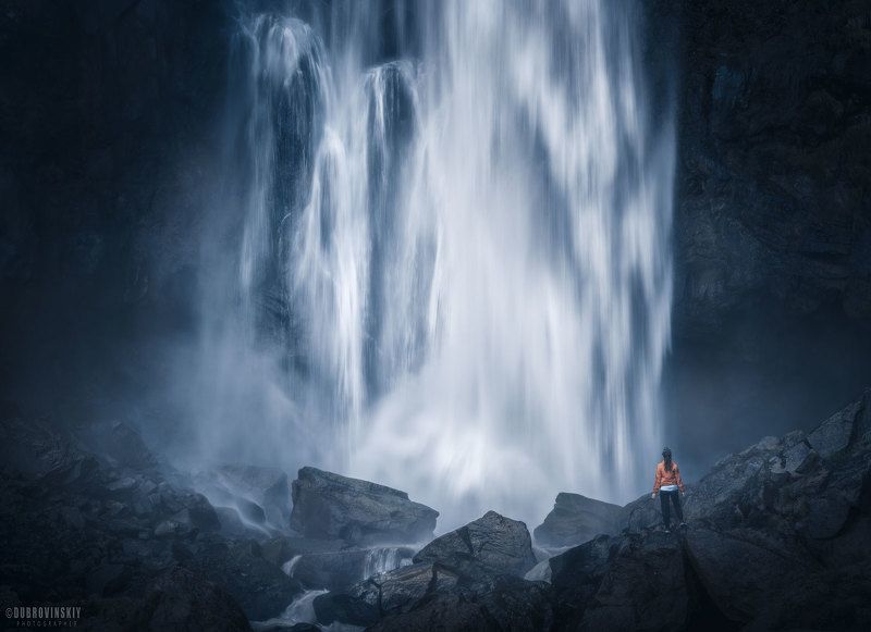 водопад, девушка, приэльбрусье, джилы-су, султан, кавказ Один на одинphoto preview