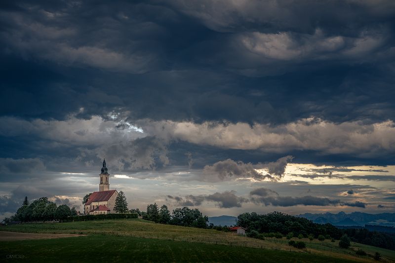 бавария, вечер, смена погоды, гроза, горы, пейзаж, небо, облака Затянуло...photo preview