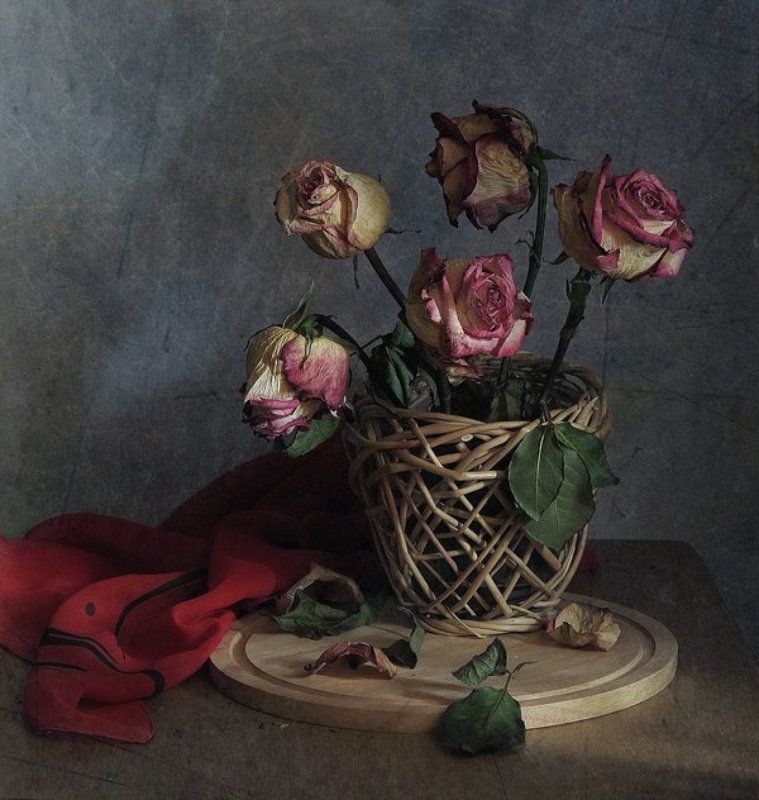 Засохшие, Натюрморт, Неумолимое  время, Розы Было ...и прошлоphoto preview