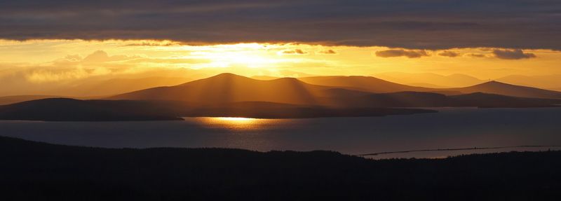 Закат, Золото, Имандра, Мурманская область, Озеро, Хибины Золото Имандрыphoto preview