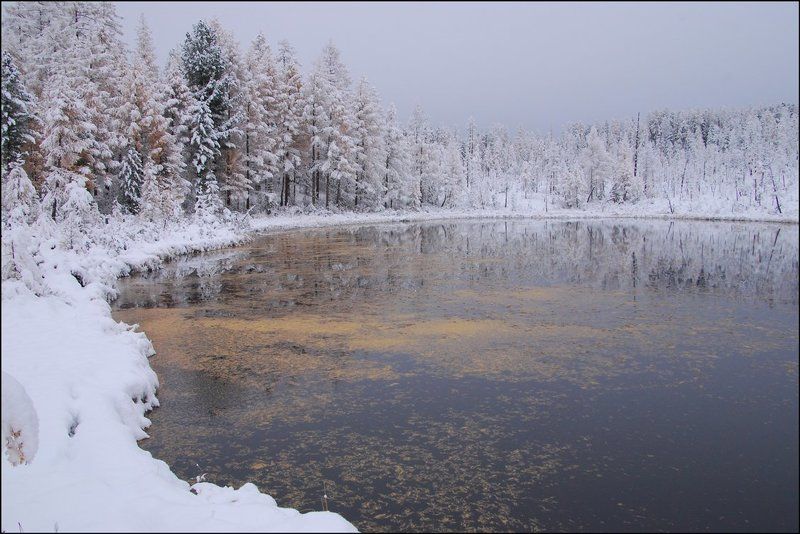 Озеро, Октябрь, Саяны Снежнаяphoto preview