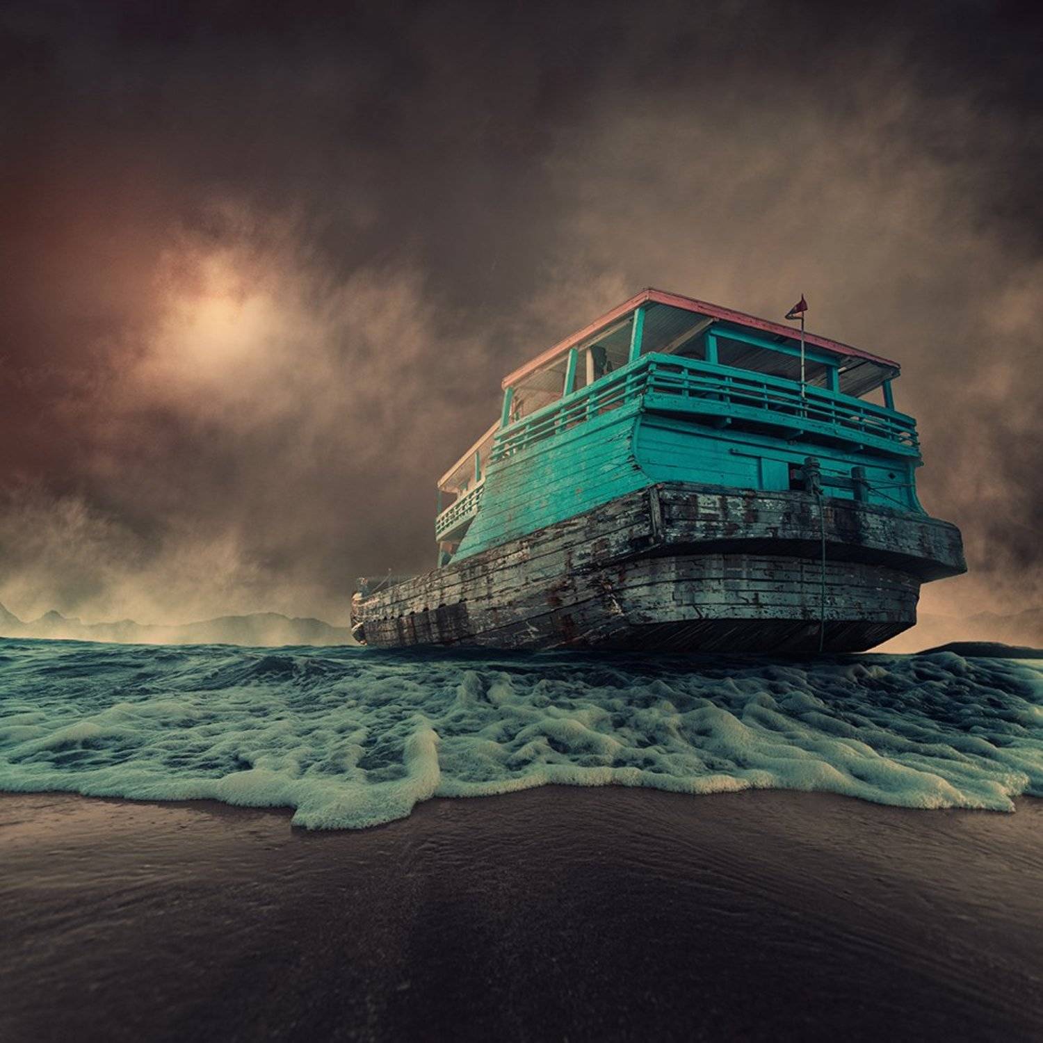 Quite storm. Автор: Caras Ionut boar, clouds, drum, fish, fisherman, fishing, gem, gold, man, manipulation, photoshop, psd, reflection, sky, strong, tutorials, water, Caras Ionut