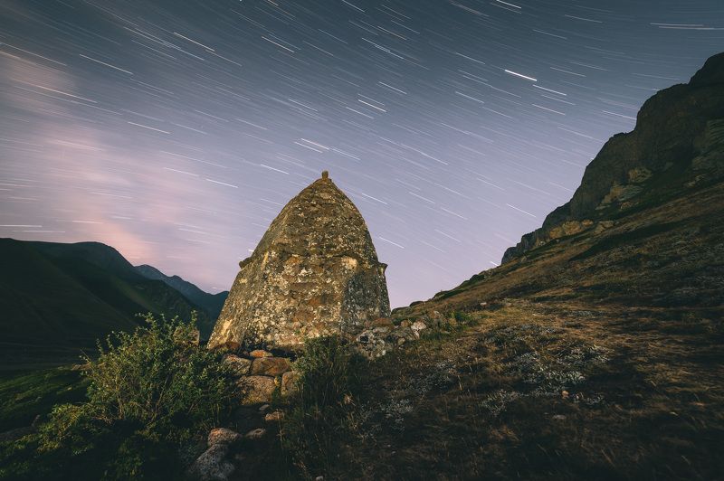 mountains sky clouds plateau range landscape tomb grave night rock caucasus Она круглая!photo preview