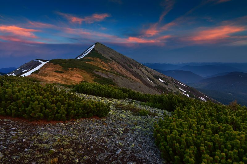 Горгани, Украина, Сивуля, горы, лето, Gorgany, Ukraine, Syvulya, dusk, mountains, sky, peak, outdoor, travel, hiking, clouds, evening Велика Сивуляphoto preview