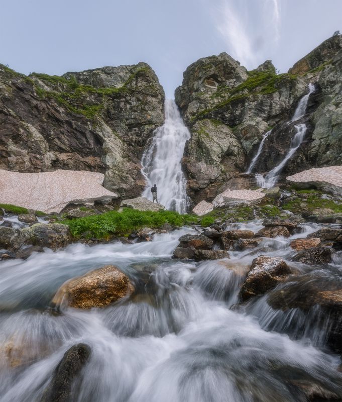 западный кавказ, карачаево-черкесия, имеретинка, водопад, июль, вечер, заповедник Карачаево-Черкесия. Имеретинкаphoto preview