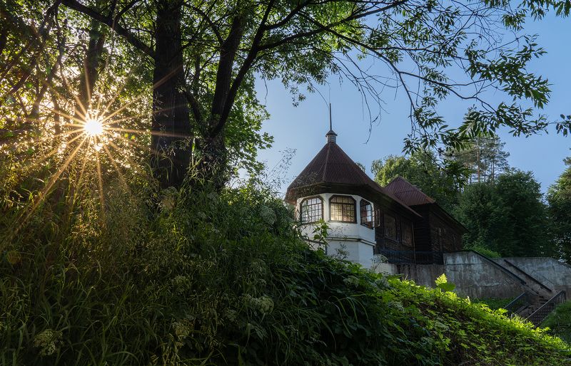 солнце, закат, лучи, лето, домик, пейзаж Летнее...photo preview