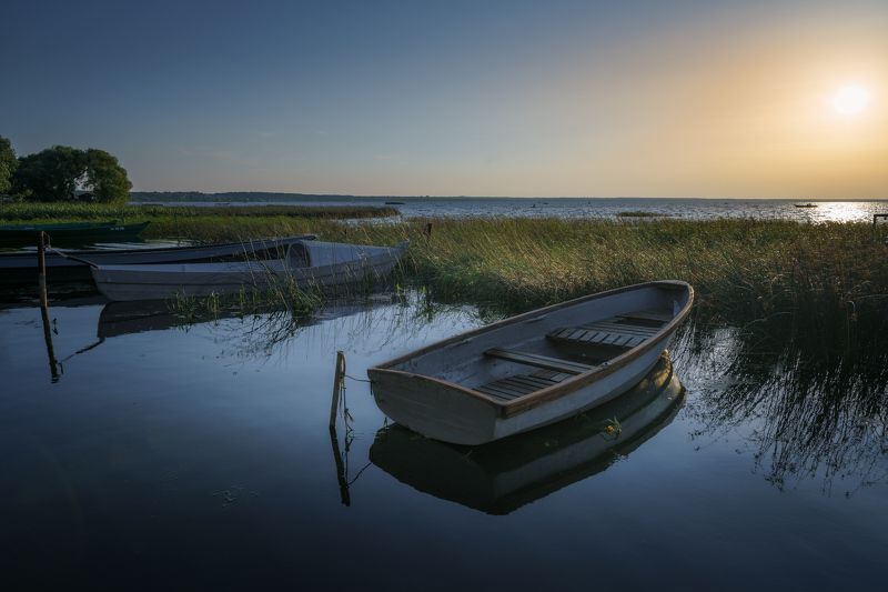 озеро,закат,лодки Закат на Плещеевом озереphoto preview