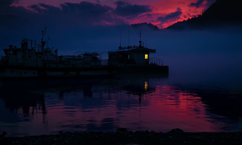 алтай, горы, вечер, закат, телецкое, озеро Вечер на берегу Телецкого озераphoto preview