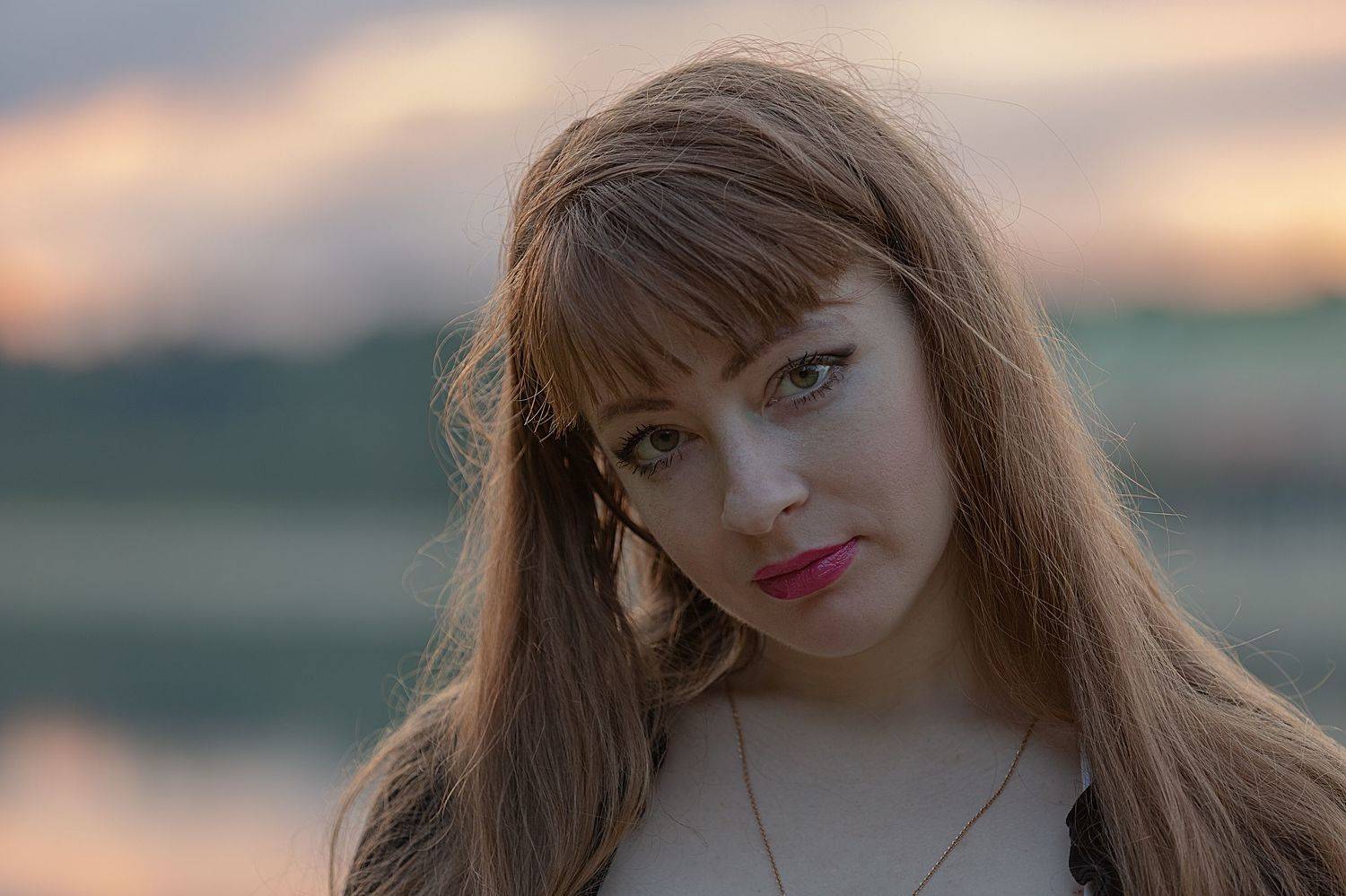 портрет, женский портрет, закат, девушка, женщина, взгляд, Владимир Фирсов