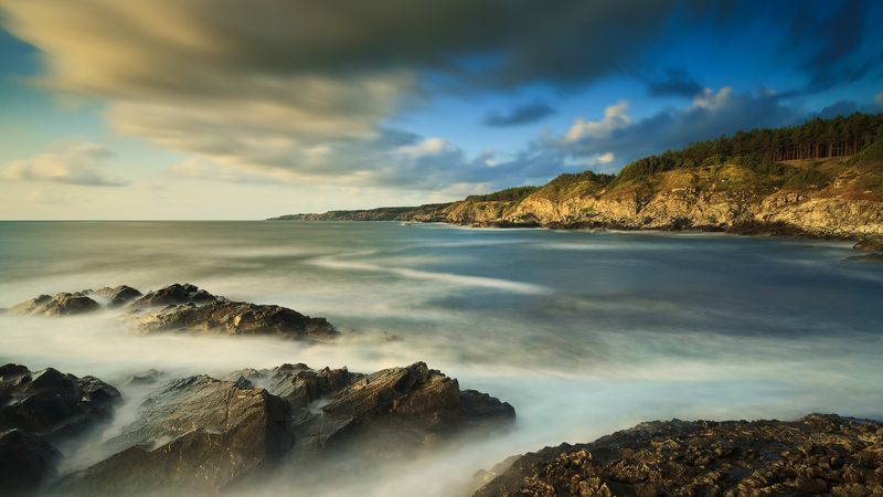 България, Bulgaria, Balkan, outdoor, лето, season, sea, seascape, long exposure, black sea, morning, tranquility, europe, travel, sky, skyline, Черное море, море Синий как Черное мореphoto preview